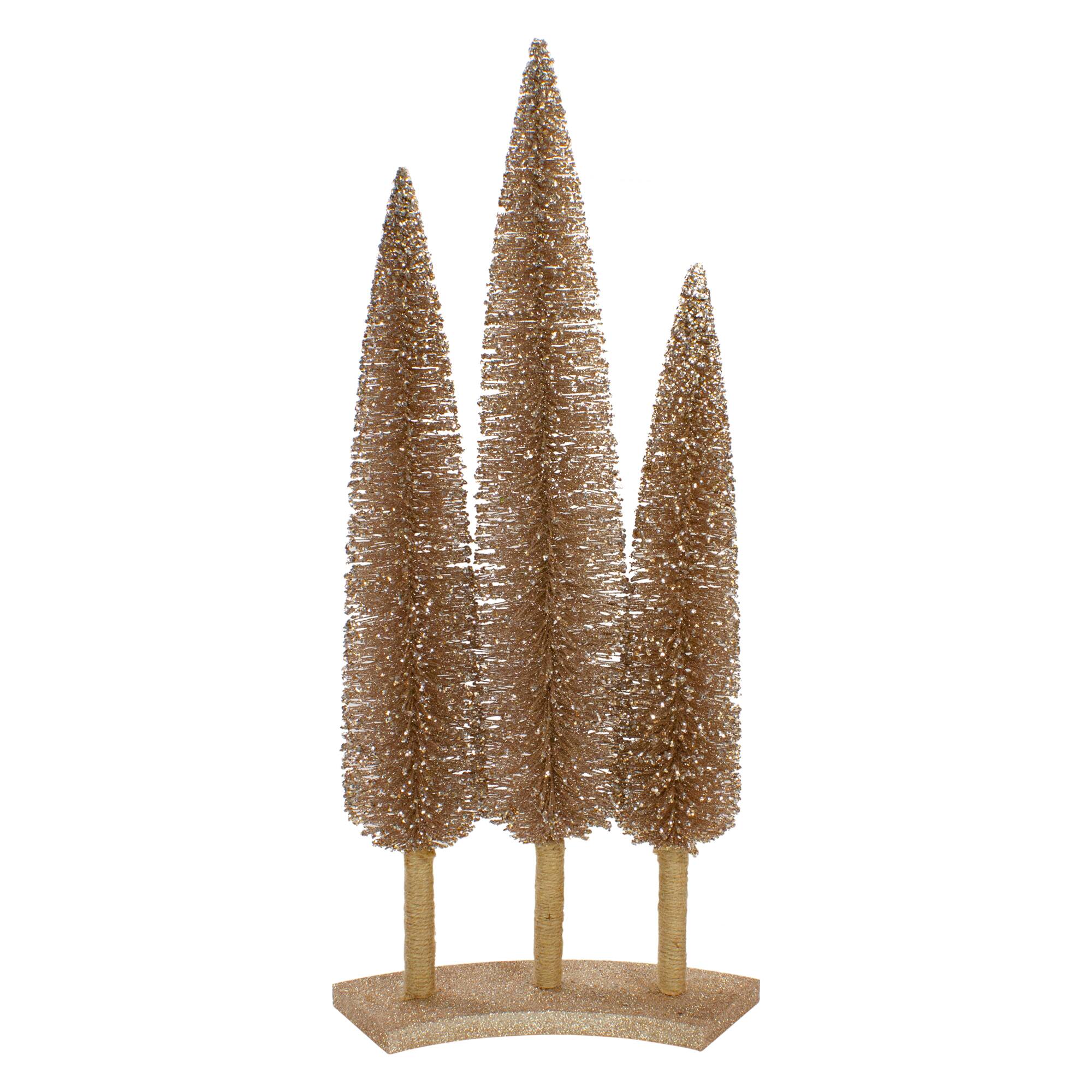 25" Sisal Décor Christmas Trees, Set of 3